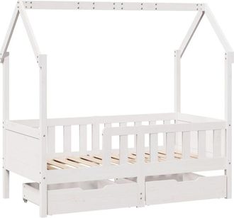vidaXL Kids Bed Frame with Drawers without Mattress 80x160 cm Solid Wood Vidaxl