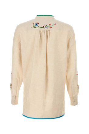 Valentino Garavani 6v3abq15akr Qta Avoriofiorimulticolor Exterior: Linen Camicie Shirt