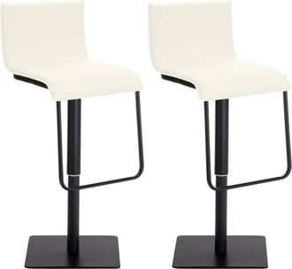 Clp Clp - Lote De 2 Taburetes De Bar Limon Con Revestimiento De Polipiel Crema Negro