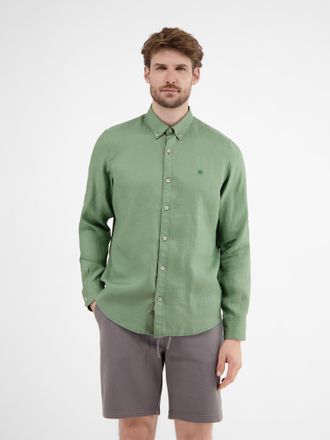 Lerros Langarmhemd LERROS, Herren, Gr. XXL, N-Gr, gr&uuml;n (sage gr&uuml;n), Obermaterial: 55% Leinen, 45% Baumwolle, unifarben, regular fit taillenbedeckt, 2-Knopf-M