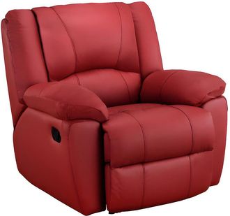 Vente-Unique Sillón relax de piel AROMA - Rojo