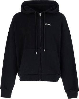 Amiri Hoodies & sweatvesten, Heren, Zwart, S, Varsity Patch Oversized Zip Hoodie