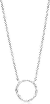 Monica Vinader Riva Circle Diamond Pendant Necklace in Silver/Diamond at Nordstrom Rack, Size 18 In