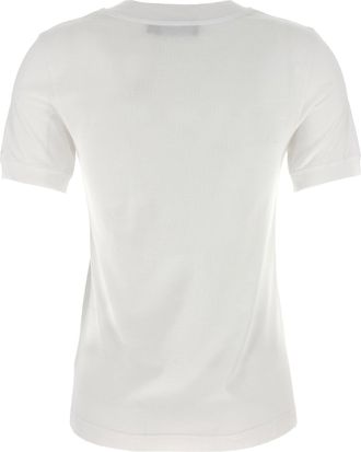 Dolce & Gabbana Logo-Embroidered Cotton T-Shirt - White