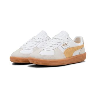 Puma Sneaker PUMA PALERMO LTH, Damen, Gr. 42,5, weiss (puma wei&szlig;, almost apricot), Leder, mehrfarbig, Schuhe Sneaker
