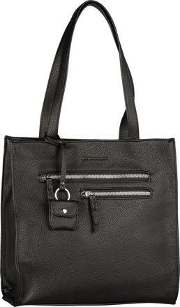 Tom Tailor Shopper TOM TAILOR Winona, Damen, Gr. B/H/T: 30cm x 30cm x 11cm, schwarz, Polyurethan, clean, gepflegt, unifarben, Taschen Shopper, aus weichem Lederi