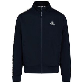 Aquascutum Mens Active Crest Tape Navy Zip Track Top Cotton - Size X-Large