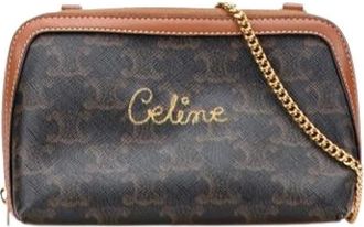 Celine Pre-owned Cross Body Bags, female, Brown, Size: ONE SIZE Pre-owned Fabric Crossbody Bag