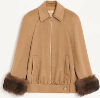 Valentino Caban In Baby Camel Drap Con Shearling Donna CAMMELLO/MARRONE 38