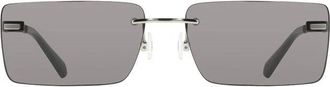 Calvin Klein Accessoires, Dames, Zwart, ONE Size, Zwarte Metalen Dames Zonnebril