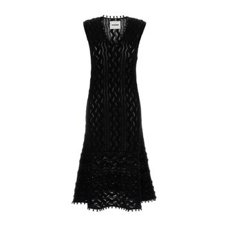 Jil Sander Dames, Jurken, Zwart, Maat: XS Katoen