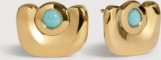 Monica Vinader Gold Amaia Gemstone Stud Earrings Amazonite