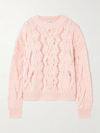 Our Legacy Pullover In Lana Punto A Giorno Cable Sonar - Rosa