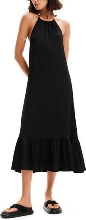 Desigual Beaded Strappy Midi Dress in Black at Nordstrom Rack, Size X-Large