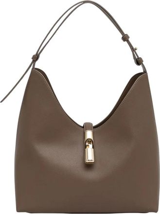Furla Goccia M Hobo Bag - Dames - Schoudertassen - Bruin - ONE Size - Leer - Tassen