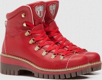 New Italia Shoes Womens Leather Boot In Red
