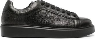 Doucal's Zwarte Sneakers van Kalfsleer - Heren - Sneakers - Zwart - 46 EU - Leer - Schoenen