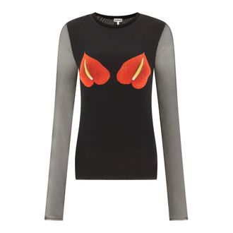 Loewe Tops, Dames, Zwart, M, Denim, Dames Topwear Kleding Zwart Aw 25