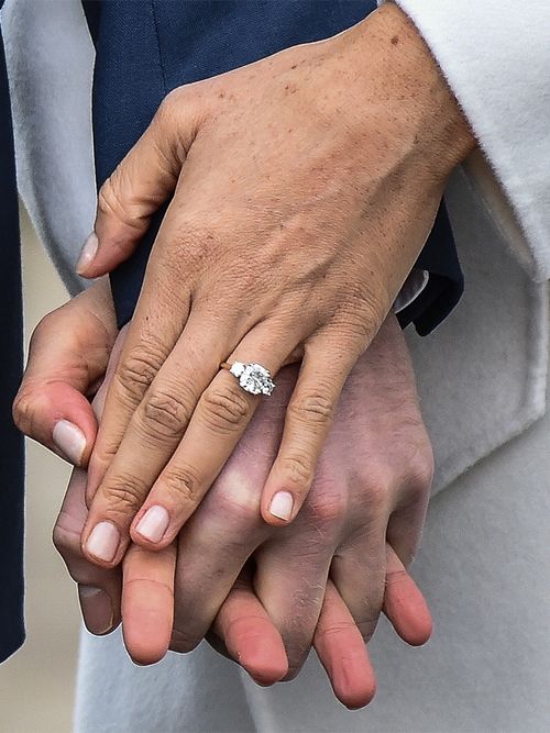 Close-up von Meghan Markles Verlobungsring.