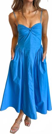 Nia Destene Midi Dress In Blue