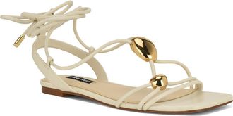 Nine West Niraa Ankle Wrap Sandal in Ivory at Nordstrom, Size 6.5