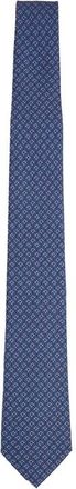Ferragamo Tetris Print Silk Tie - Heren - Stropdassen - Blauw - ONE Size - Accessoires