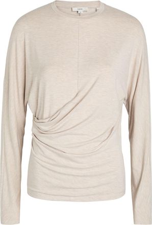 Vince Draped Stretch-jersey top - Off White - S (UK8-10 / S)