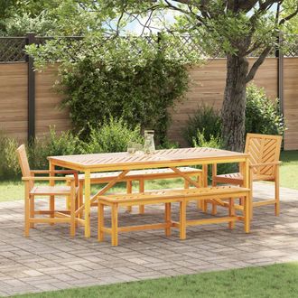 Berkfield Home 5 Piece Garden Dining Set Solid Wood Acacia in Brown