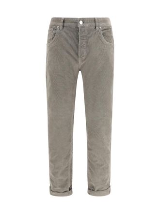 Pantaloni Torino Corduroy Straight-Fit Trousers - Gray
