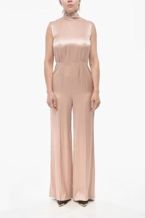 SA SU PHI Jumpsuit in Satin con Dettaglio Tie Neck Sa Su Phi