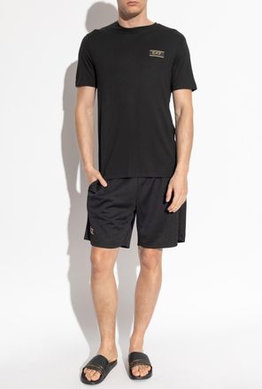 Emporio Armani T-shirt With Logo Patch, Mens, Black