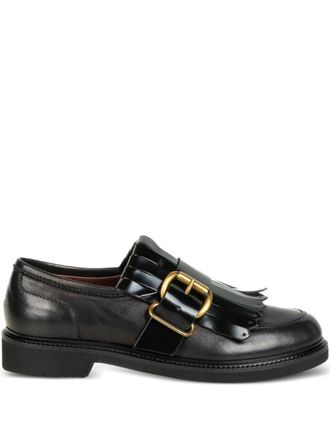 Viola Ricci fringed buckle loafers - women - Nappa Leather/Fabric/Rubber - 36.5 - Black