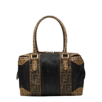 Fendi Pre-owned Handbags, female, Brown, Size: ONE SIZE Pre-owned Zucca Boston Bag