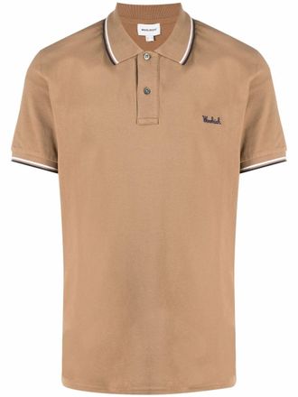 Woolrich Poloshirt met gestreepte afwerking - Bruin