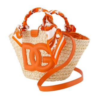 Dolce & Gabbana Womens Kendra Shopper Bag - Dolce&gabbana Raffia Beige Totes-Shopping-Bags