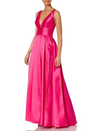 Mac Duggal Satin Formal Gown In Lipstick