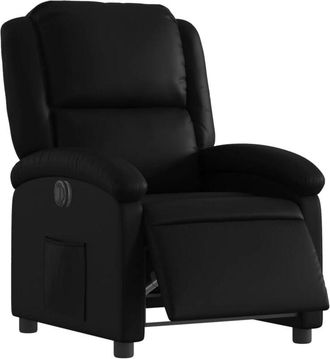 vidaXL Vidaxl - Sillón reclinable eléctrico de cuero sintético negro