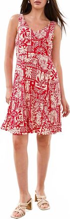 Tribal Sleeveless V Neck Dress In Sangria-1221