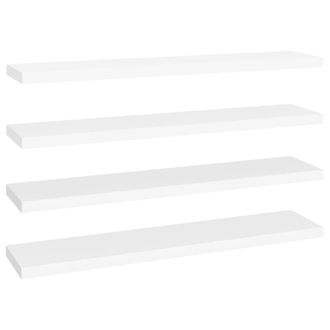 Berkfield Home Floating Wall Shelves 4 pcs White 120x23.5x3.8 cm MDF