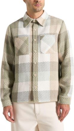 Mani&egrave;re De Voir Rune Unisex Check Overshirt in Sage at Nordstrom, Size Xx-Small