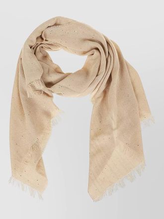 PESERICO sequin cotton twill scarf subtle shimmer