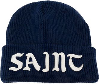 Saint Mxxxxxx logo beanie - men - Wool/Polyester - One Size - Blue