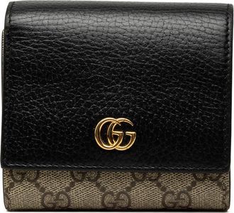 Gucci Pre-owned Gucci Medium Bicolor GG Marmont and GG Supreme Compact Wallet Ladies 2DI4KUE9LCB9NS07