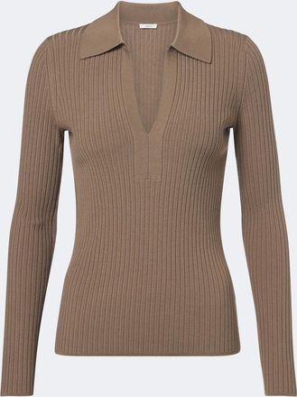 Joseph Ribbed-knit wool-blend polo sweater