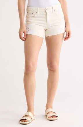 Lucky Brand Mid Rise Embroidered Cutoff Shorts in Whispering Willow at Nordstrom Rack, Size 26