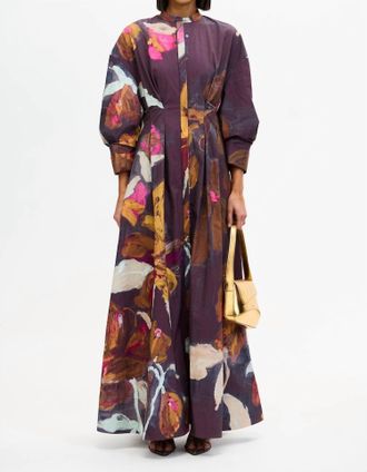 Acler Smitherton Maxi Dress In Cocoa Canvas