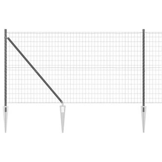 Berkfield Home Euro Fence with 7 Spike Posts 1.2x10 m Galvanised Steel Grey