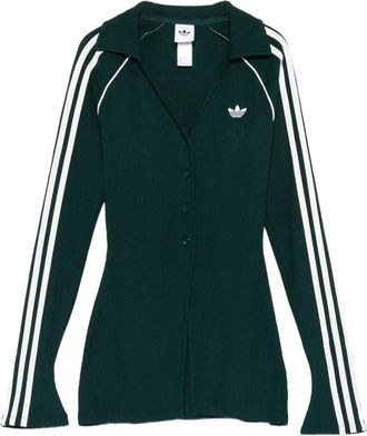 adidas button-up top - women - Cotton/Recycled Polyester/Elastane - 2XS - Green