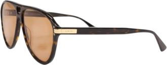Amiri Unisex Aviator Logo Sunglasses In Brown Gold