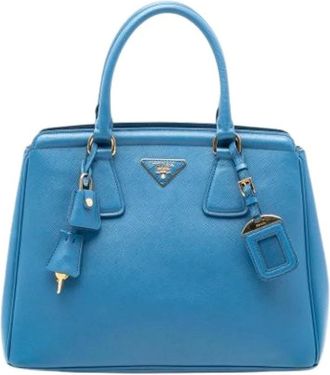 Prada Pre-owned Handbags, female, Blue, Size: ONE SIZE Pre-owned Parabole Tote Bag